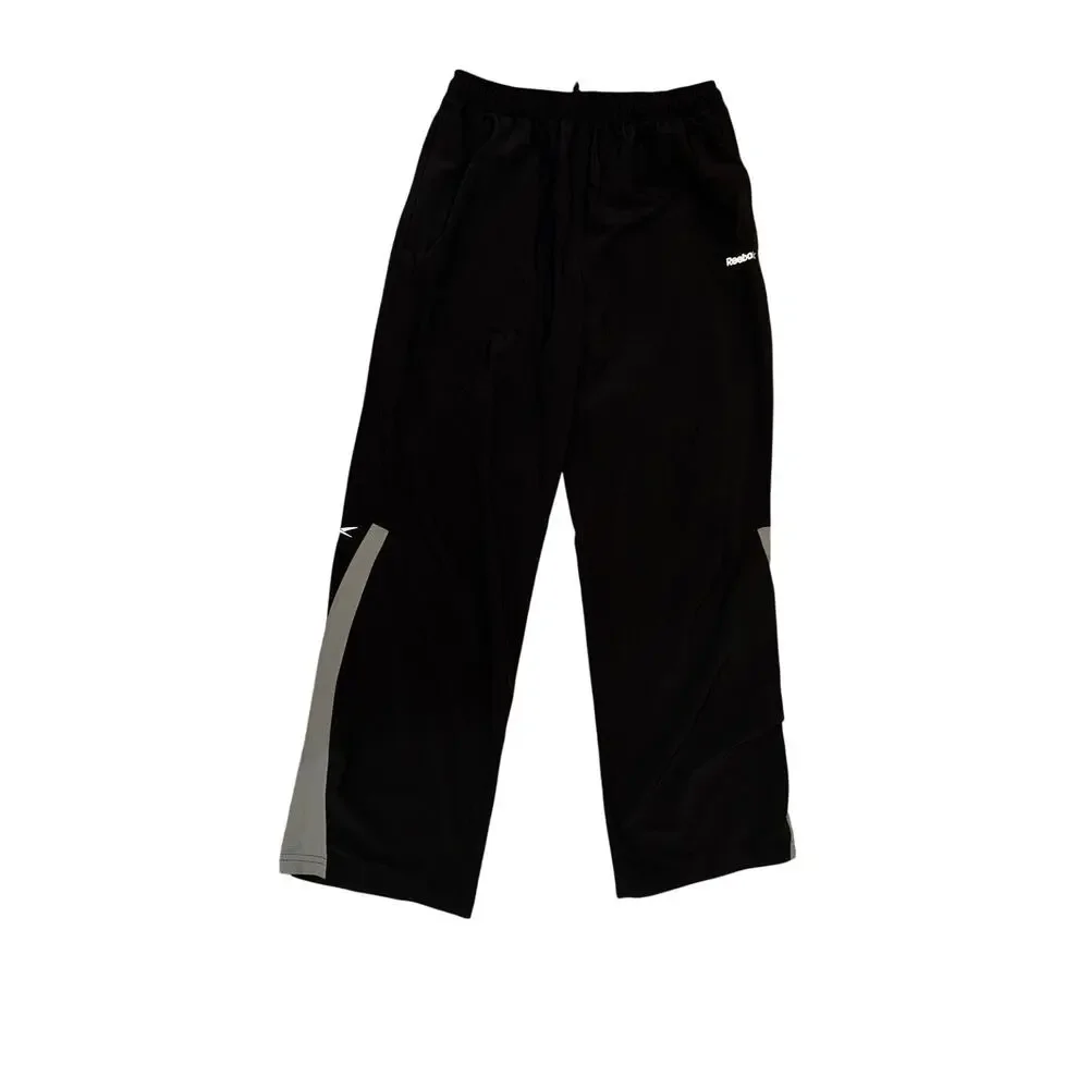 Vintage Reebok Y2K black wind pants men’s medium elastic waist retro athletic